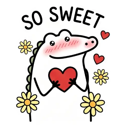 florak stickers, cute, funny, stickers, WhatsApp stickers, sticker pack, Alligator, love, love you